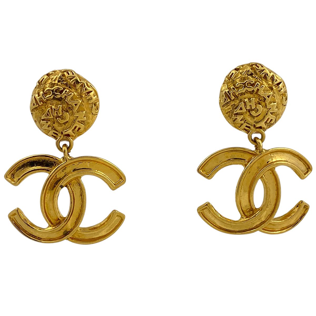 シャネル CHANEL ココマーク イヤリング スイング ロゴ イヤリング GP ゴールド レディース