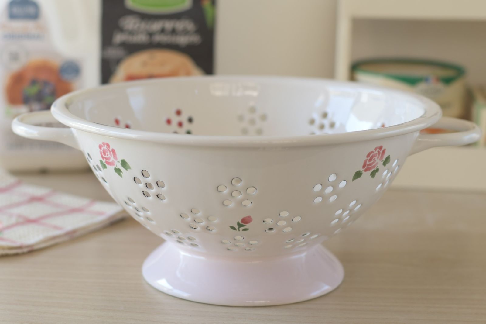 マニーローズ ホーロー コランダー 収納 薔薇 インテリア 新品 【公式