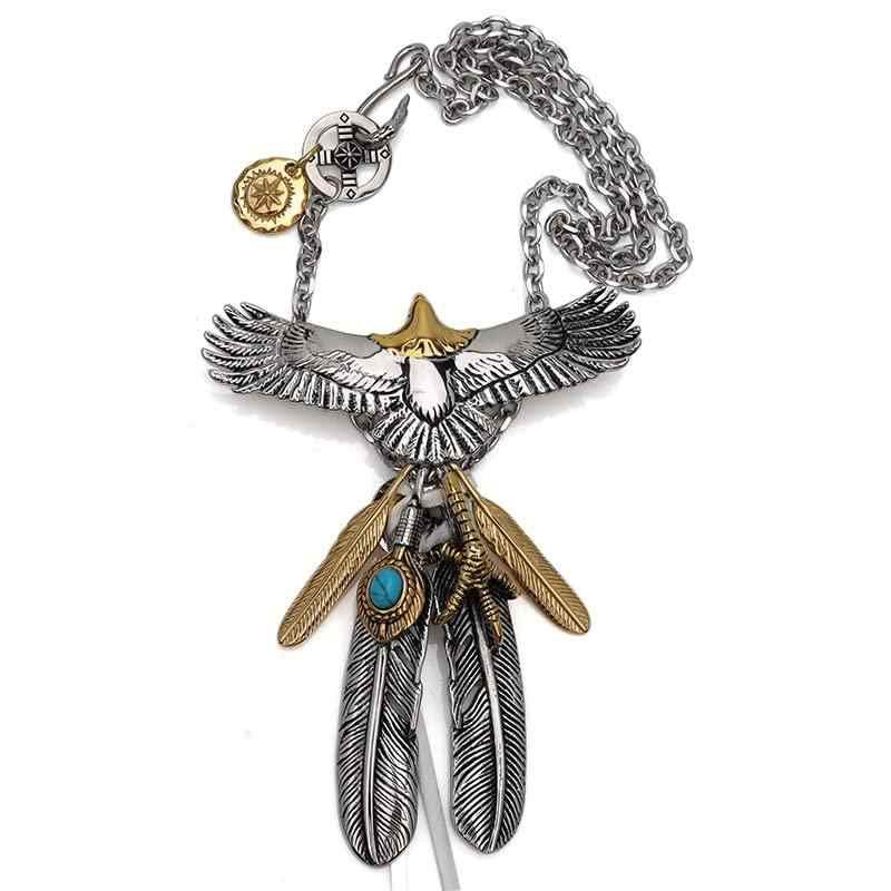 silver KYASYA]316L 特大 頭金 イーグルネックレス 豪華カスタム