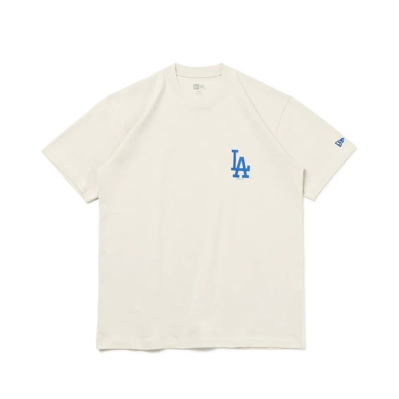 ニューエラ ドジャース LA tシャツ 半袖 ベージュ オフホワイト 白 海外L