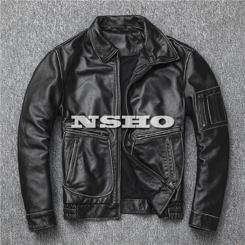 上質 メンズ レザー ジャケット カウハイド 牛革 復刻40's