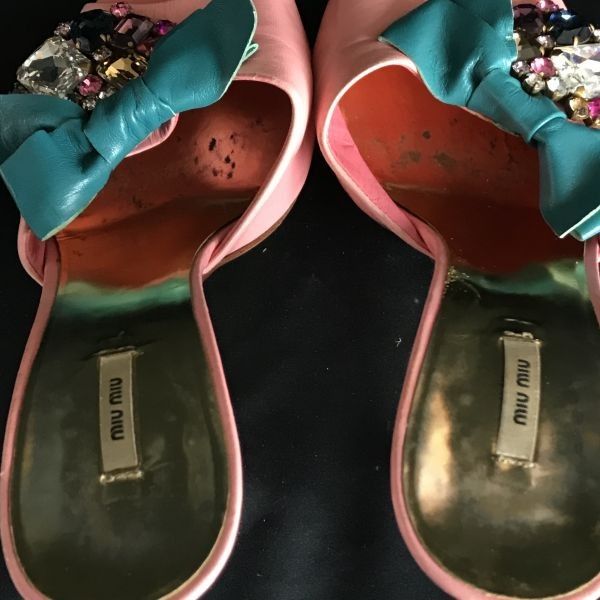 ● MIUMIU ●サンダルヒール - ベゴニアピンク イタリア製☆miumiu/ミュウミュウ☆ミュール/ピンヒールサンダル