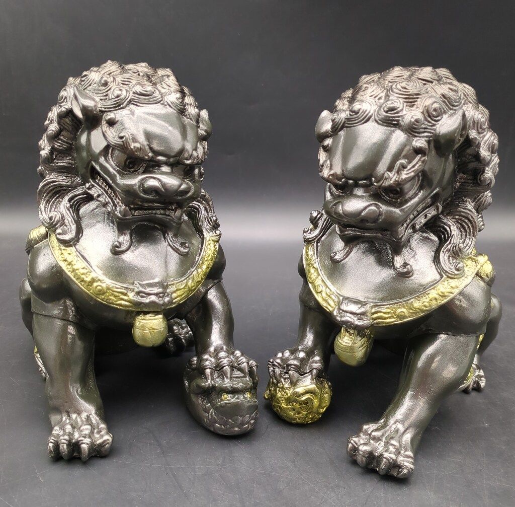 MONSTOCK!!/エトヤ製作堂 唐獅子(黒鉄/雄雌番/ダークグレー成型/金/銀