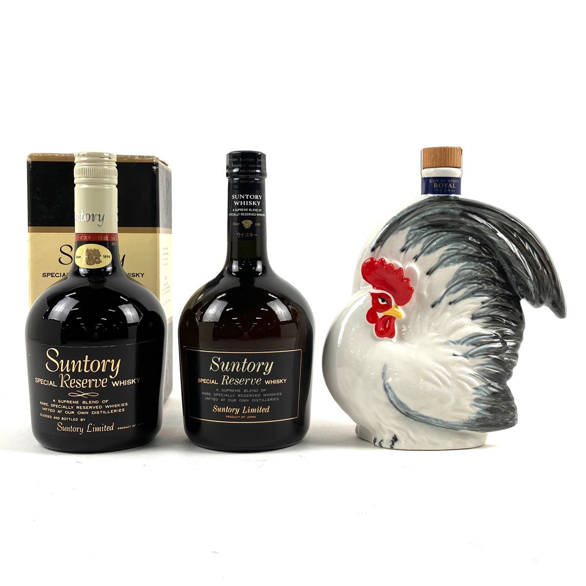 東京都内限定お届け】 3本 サントリー SUNTORY スペシャルリザーブ ローヤル 干支陶器ボトル 酉 1993 750ml ウイスキー セット  【古酒】 - メルカリ