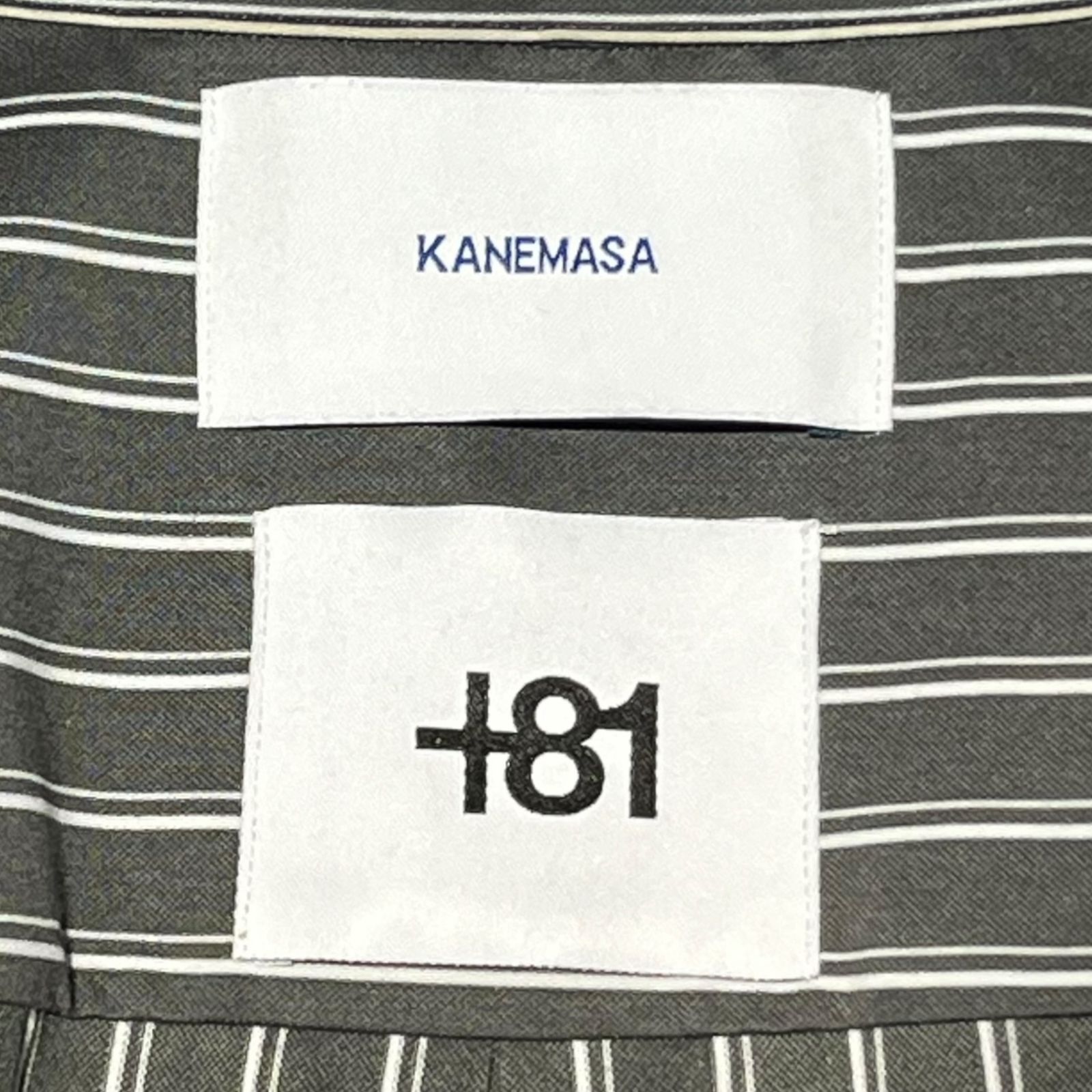 KANEMASA(カネマサ) 22AW +81別注 STRIPE ROYAL OX DRESS SHIRT ストライプ ロイヤル オックス ドレス シャツ 22AW01 2(M程度) グレー 67546EOMA