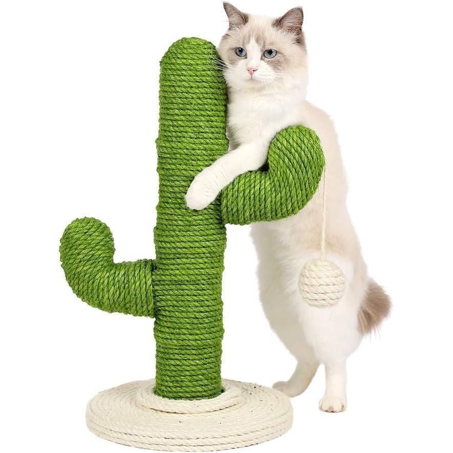 猫タワー 猫用 爪とぎサボテン型 ネコポール 麻縄 手巻き 可愛い つめとぎ 猫の木 多頭飼い 組立簡単 子猫から大型猫