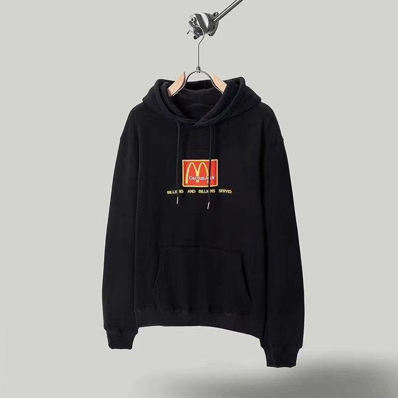 入手困難即完売品CACTUS JACK/カクタスジャックTRAVIS SCOTT/トラヴィススコットMcDonald's 刺繍ロゴ パーカー/フーディー　ユニセックス