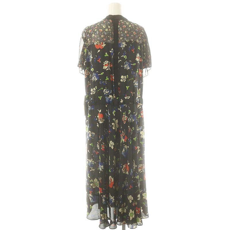サカイ sacai バックサテンフラワードッキングTシャツワンピース