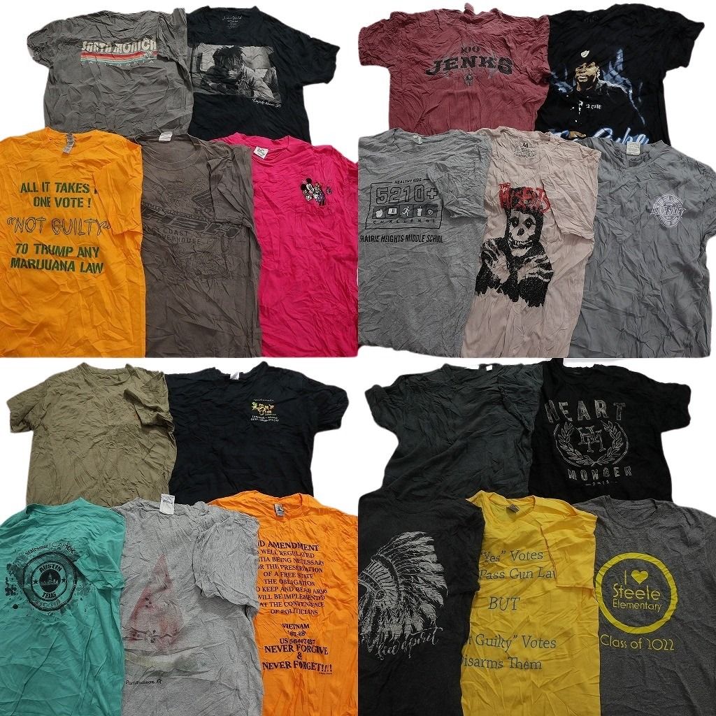 古着卸 まとめ売り カラーmix プリント 半袖Tシャツ 20枚セット (メンズ M ) ミスフィッツ 無地系 音楽系 MU6364