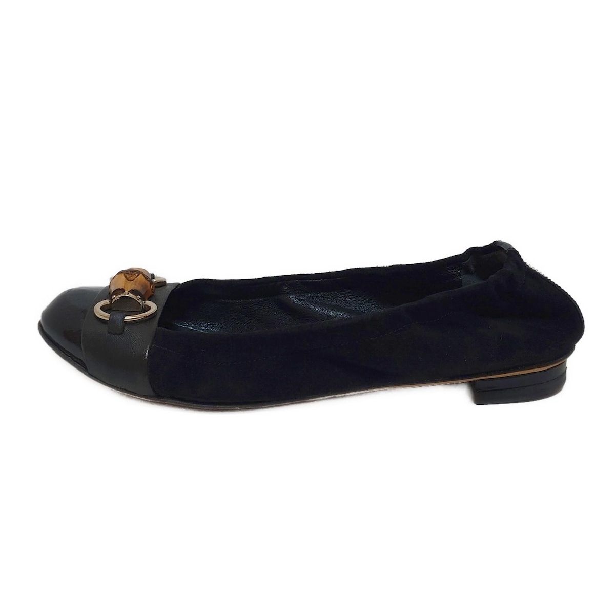 【新品未使用】GUCCI/グッチ　フラットシューズ（22.5㎝） GUCCI(グッチ) フラットシューズ 35 1/2 レディース - 黒 ホース