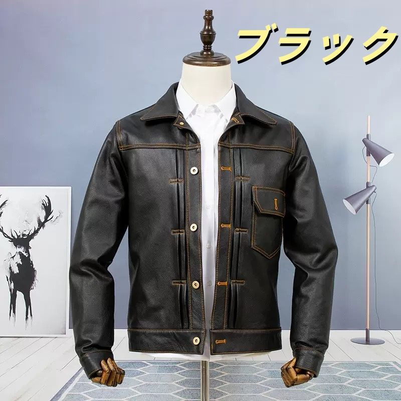 ◆カウハイド 30 s ファーストタイプ ブラック XL 40 サイズ選択可 506 1st Type カウボーイ Gジャン レザージャケット牛革