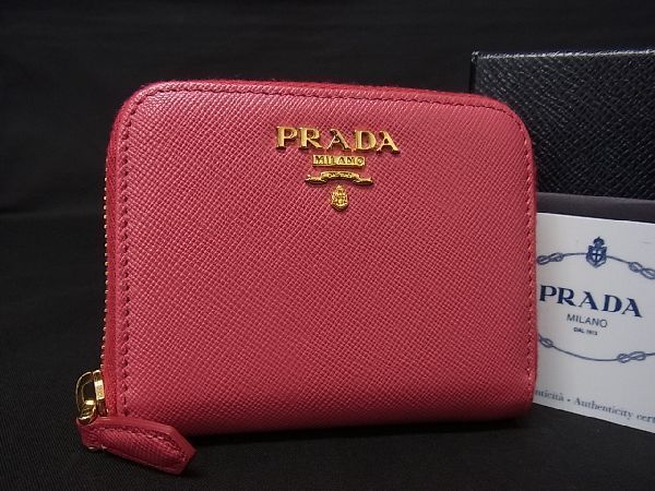 □極美品□ PRADA プラダ 1MM268 サフィアーノレザー コインケース カードケース 小銭入れ カード入れ ピンク系 AB4552ｱZ -  メルカリ