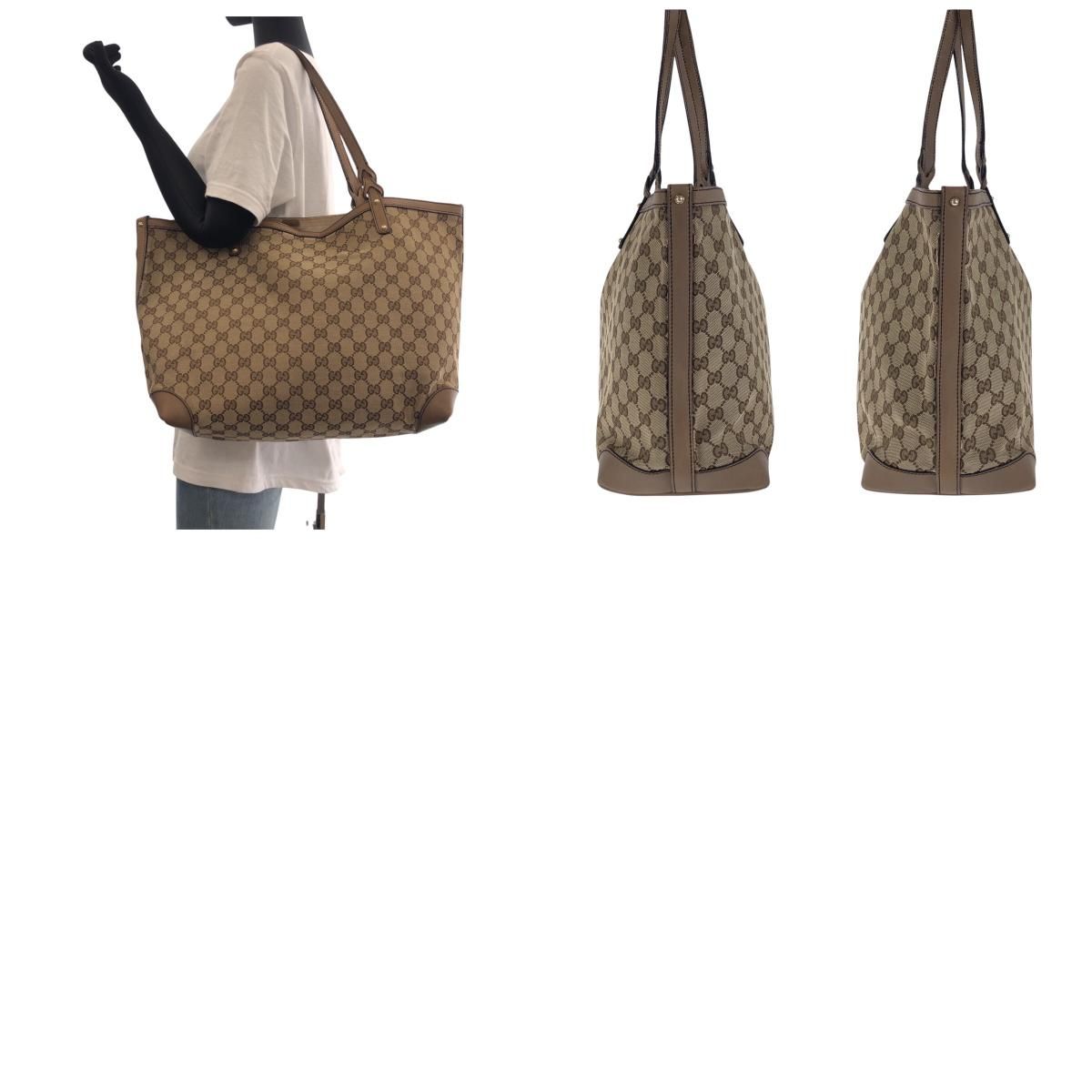 GUCCI グッチ ブラウン ゴールド金具 GGキャンバス/レザー 247209  