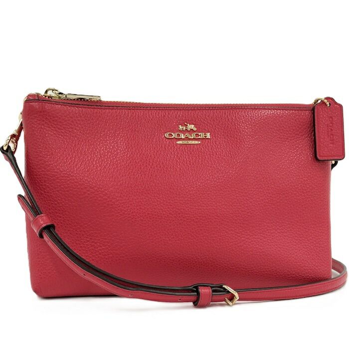 COACH ピンク レザー ショルダーバッグ コーチ COACH コーチ レザーバッグ COACH アウトレット レザー