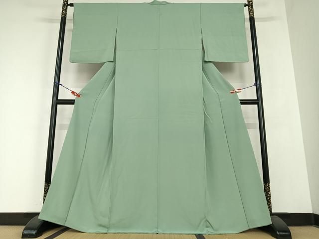 平和屋着物 上質な色無地 青磁色 正絹 AABC0090zg