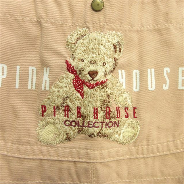 PINK HOUSE ピンクハウステディベアクマ刺繍オーバーオール