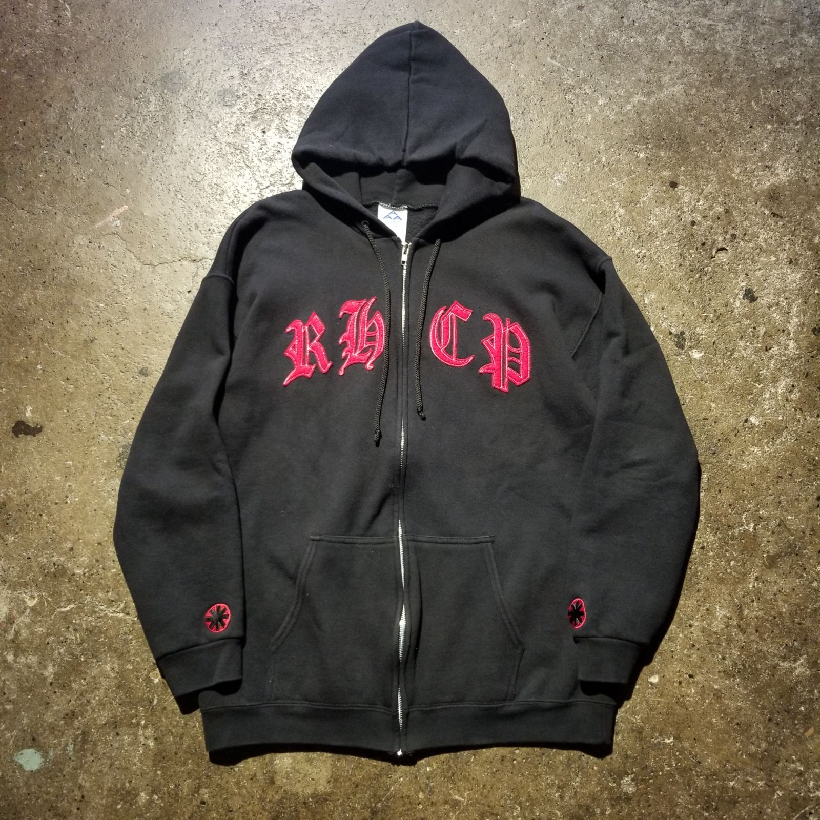 RED HOT CHILI PEPPERS 90~00s PHCP OLD ENGLISH LOGO ZIP UP HOODIE L 