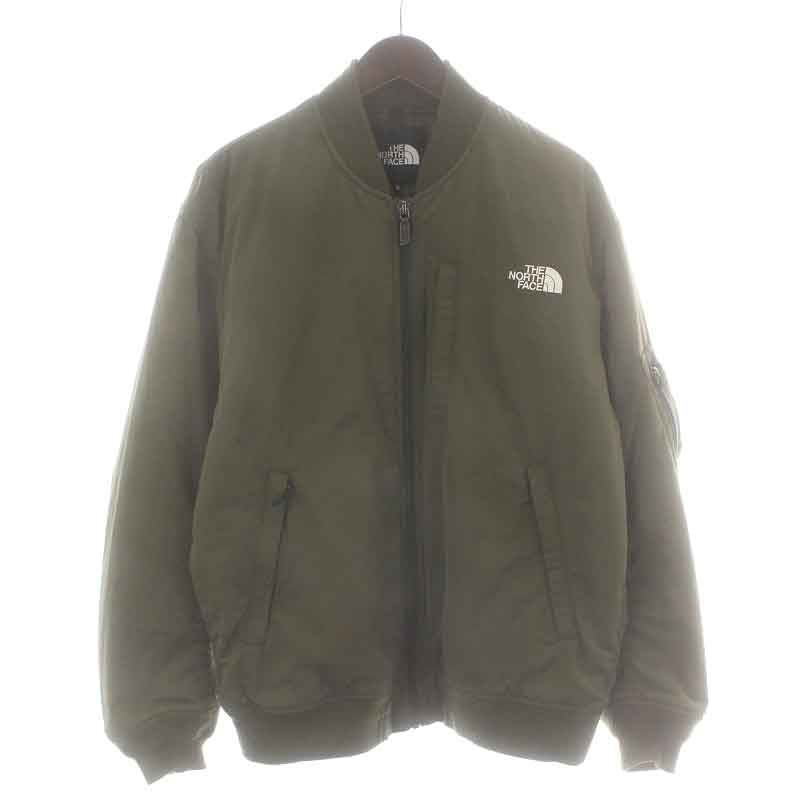 ザノースフェイス PRIMALOFT Insulation Bomber Jacket MA-1 中綿ジャケット ブルゾン ジップアップ ロゴ刺繍 L カーキ NY82132 ザノースフェイス THE NORTH FACE PRIMALOFT 23AW インシュ