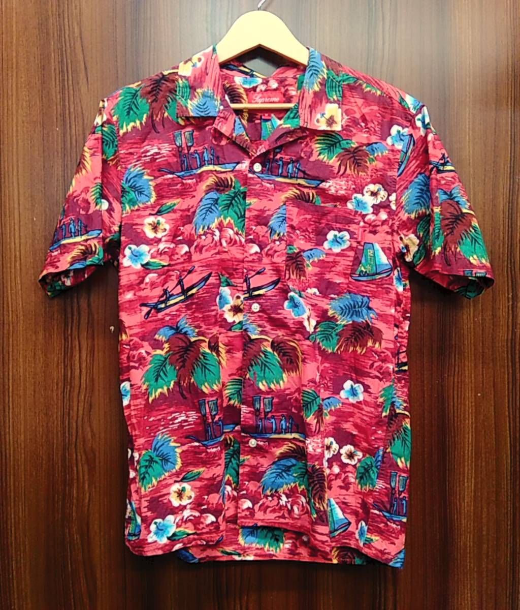 Supreme 12SS Hawaiian Shirt シュプリーム ハワイアンシャツ アロハシャツ レッド サイズM