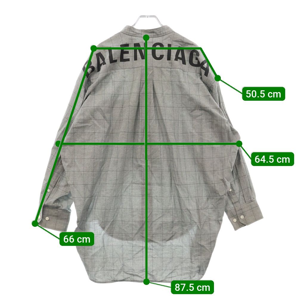 バレンシアガ ｸﾞﾚｰ 19年製 520497 ﾊﾞｯｸﾛｺﾞ ﾆｭｰｽｳｨﾝｸﾞｼｬﾂ 34 BALENCIAGA (バレンシアガ) 19SS バックロゴニュースイング長袖シャツ