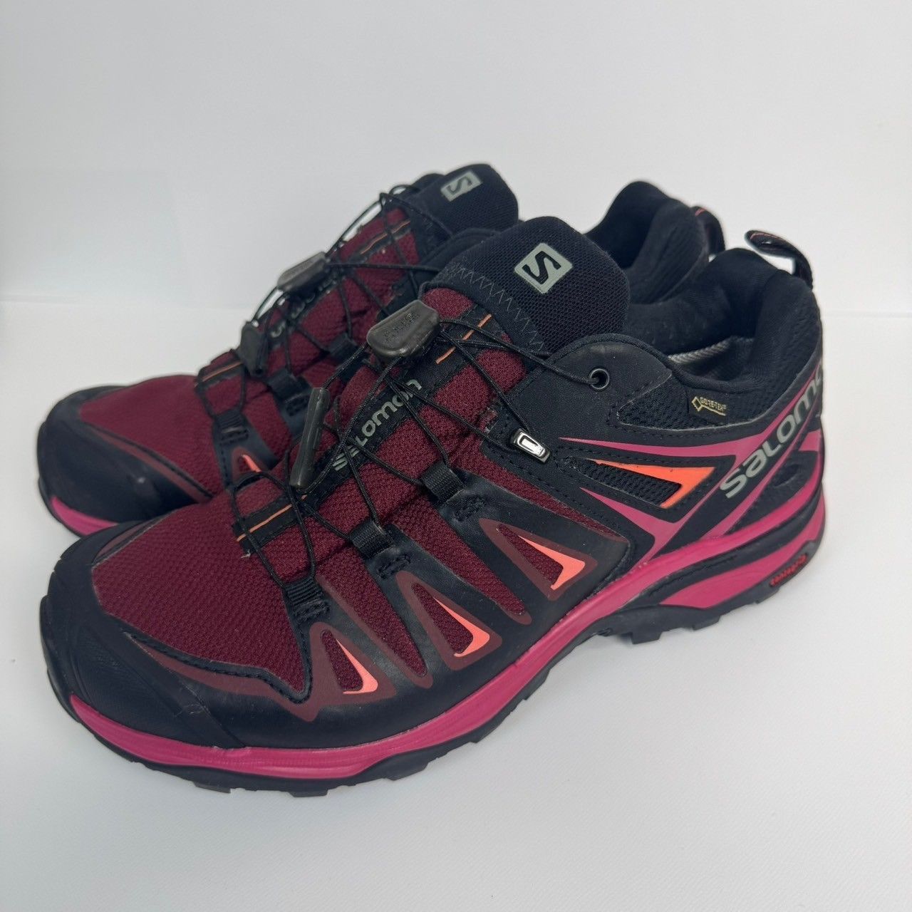SALOMON サロモン トレッキングシューズ 古着 レッド 25cm メンズ ゴアテックス テック系 防水