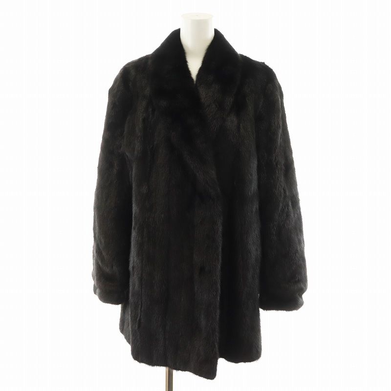 dynastic fur 毛皮コート ロング丈 ミンク アウター 黒 ブラック