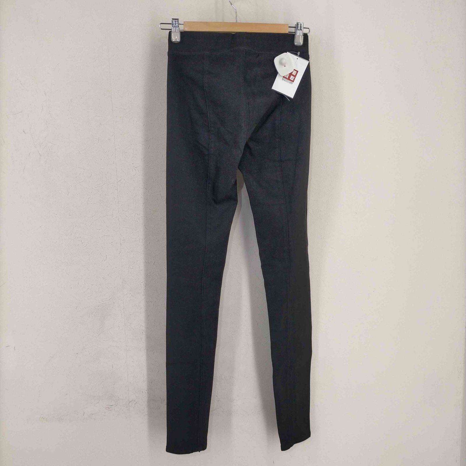 ヘルムートラング HELMUT LANG COATED BLACK SEAM SKNY LG イージーパンツ スキニー スリム ロング レディース UK：24 