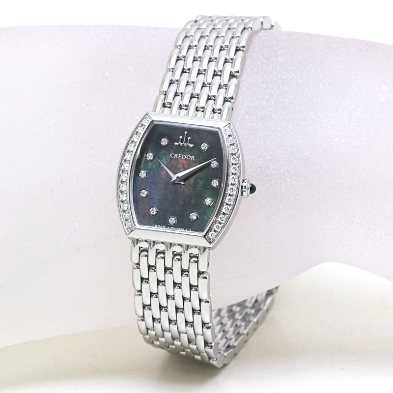 美品　クレドール　レディース　現行品 腕時計 レディース SEIKO セイコー クレドール シグノ 11Pダイヤ
