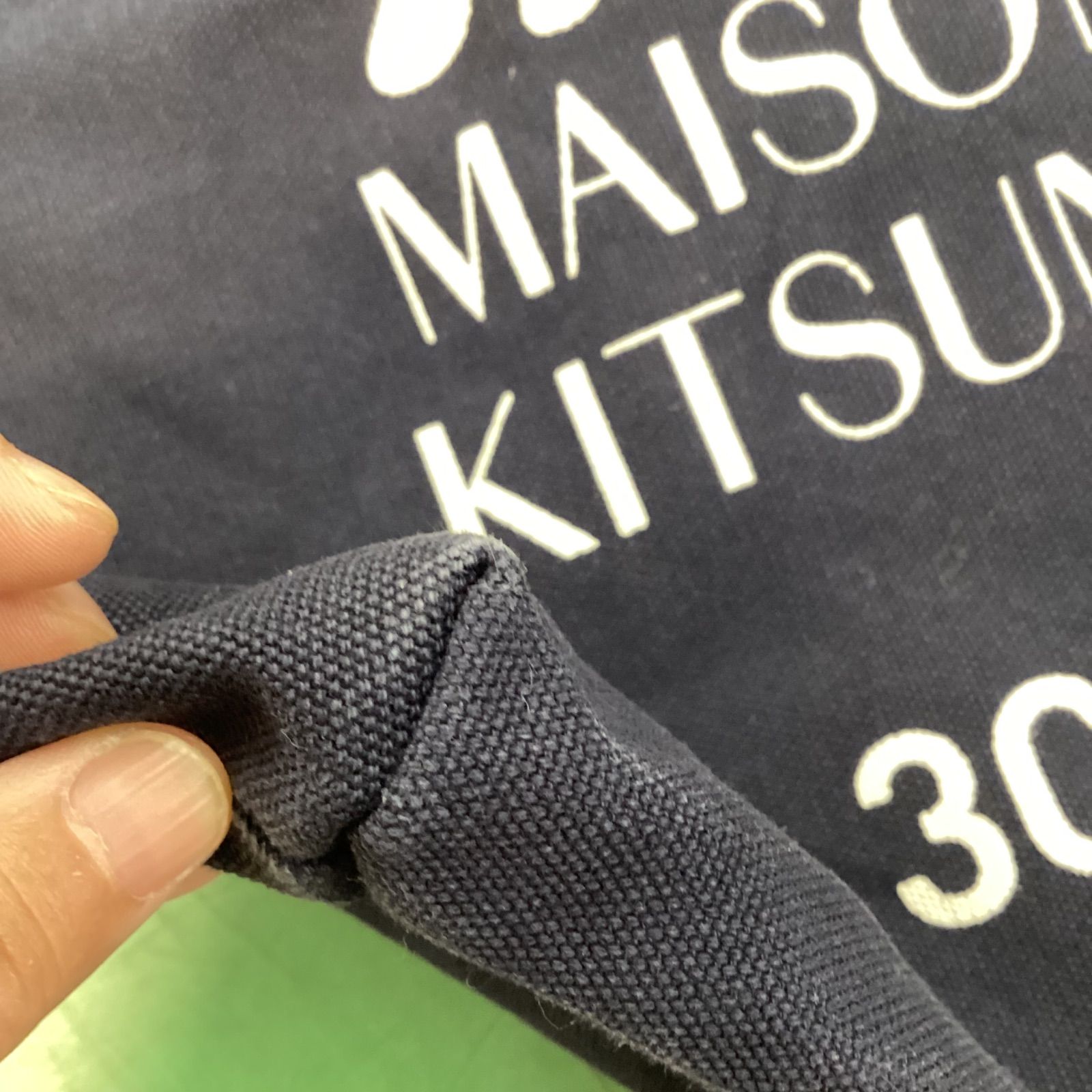 中古品/MAISON KITSUNE 3CE コラボ　トートバッグ　ネイビー