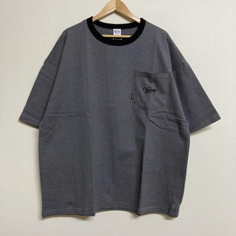 USED 古着 Tシャツ 半袖 KEBOZ / ケボズ　BORDER S/S POCKET TEE 刺繍ロゴポケット 半袖 ヘアラインボーダー Tシャツ KBZSS22SS034