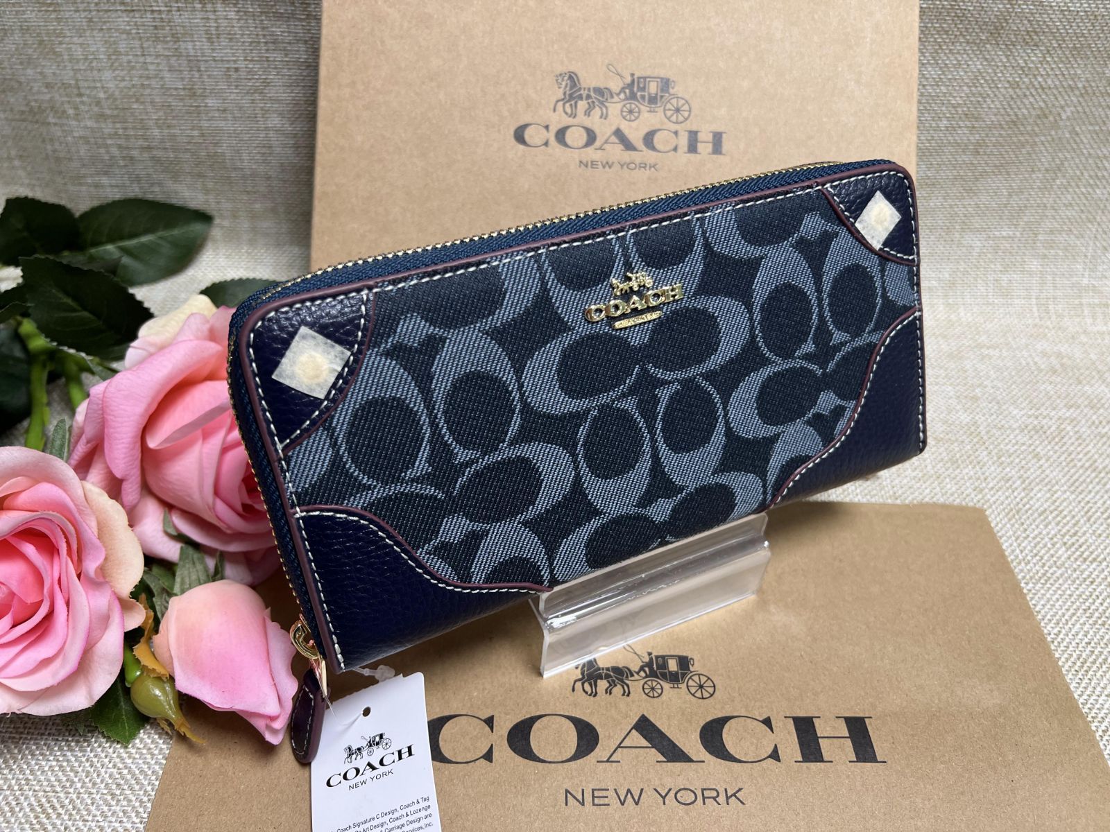 COACH 長財布 財布 コーチ シグネチャー アコーディオン ジップ