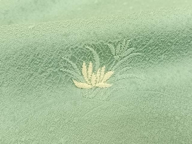 平和屋着物○本加賀友禅作家 柿本市郎監修 色無地 草花地紋 青竹色