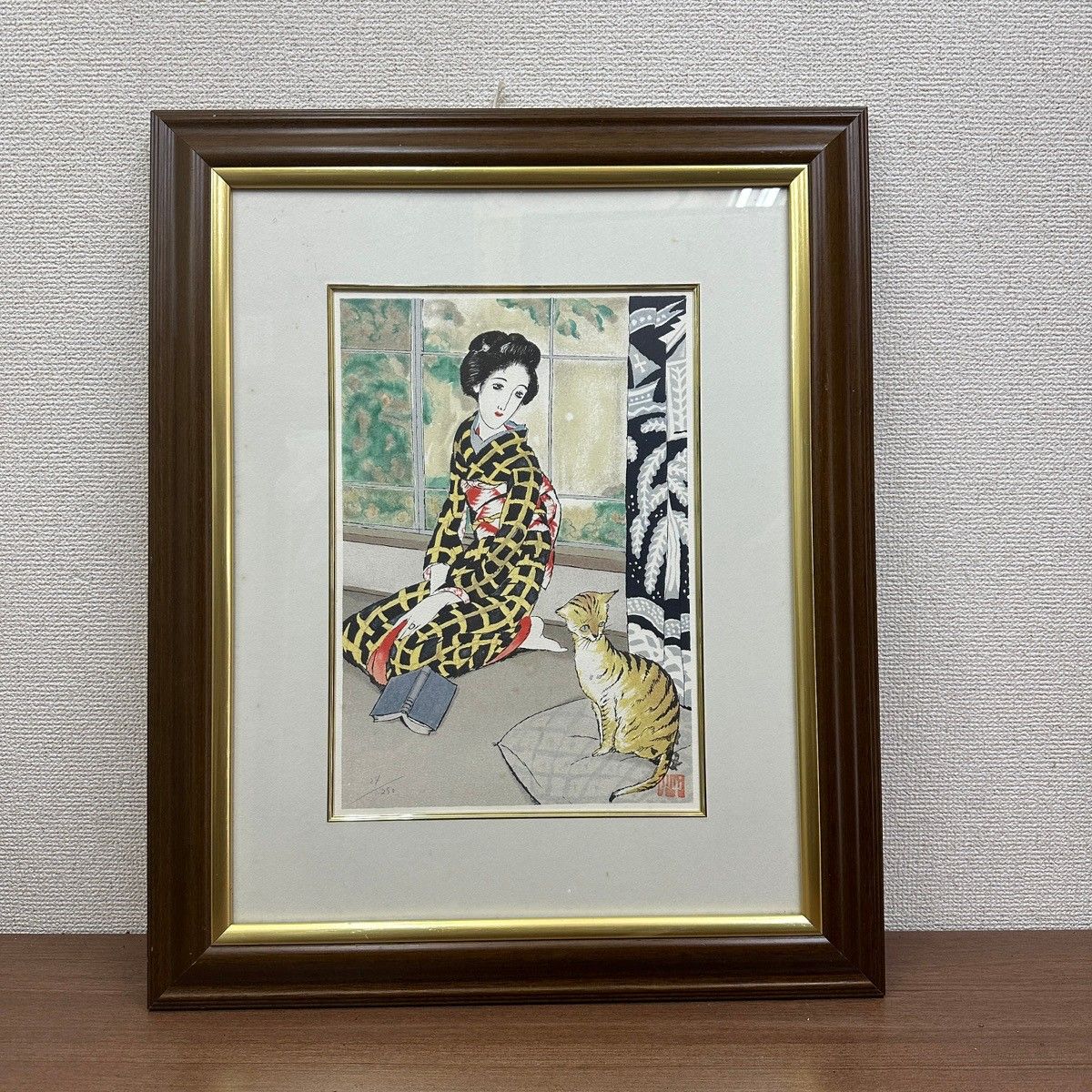 ●竹久夢二 リトグラフ 春恋し 24|250 画寸２４０×３５０ｍｍ