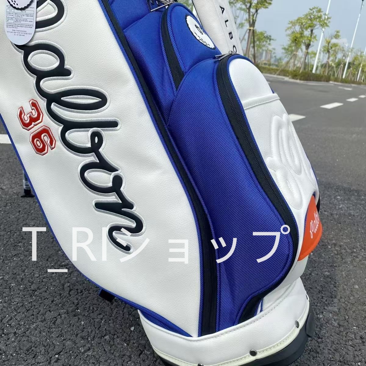 新品未使用】マルボン軽量スタンド式ゴルフキャディバッグ青ブルー