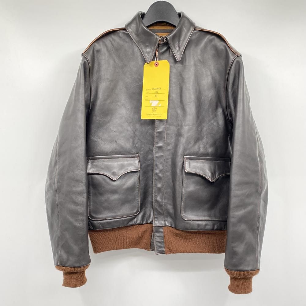【中古】THE REAL McCOYS TYPE A-2 LEATHER FLIGHT JACKET サイズ40 SEAL BROWN リアルマッコイズ タイプA-2 レザー フライトジャケット シールブラウン[17]