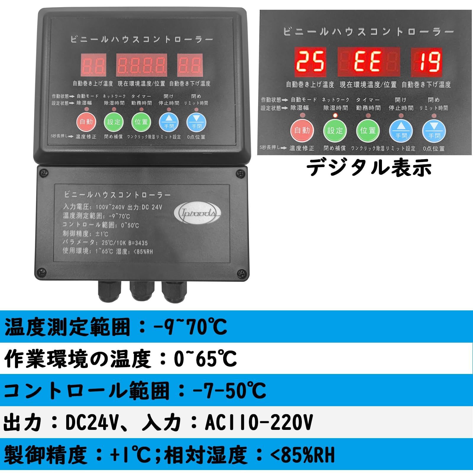 電動巻き上げ機 100W 4.0rpm 24V 100NM 農業温室 自動式フィルム巻上げ換気装置 ビニールハウス用 (制御器*1) - メルカリ