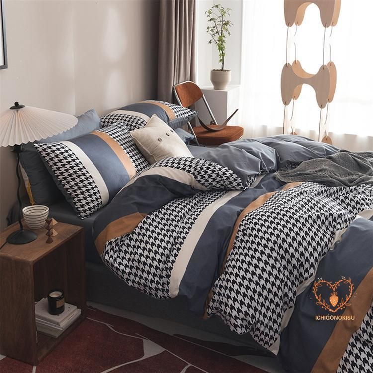 布団カバー 北欧 おしゃれ 4点セット 春夏秋冬 新築祝い 引っ越し祝い柔らかい 保温 防寒 ベッドカバーセット 9色 高品質 ダブル セイミダ