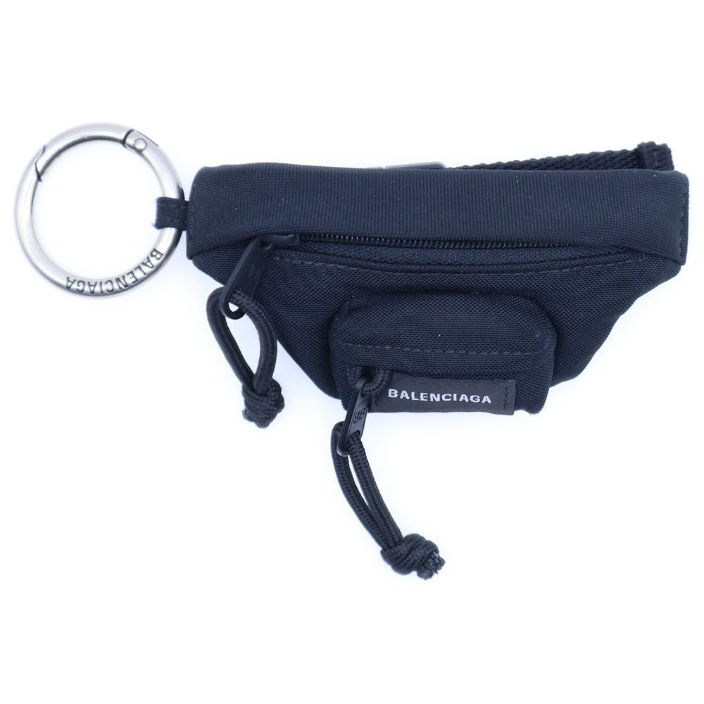 BALENCIAGA バレンシアガ MICRO マイクロベルトキーリング キーホルダー ブラック 678883 2103C