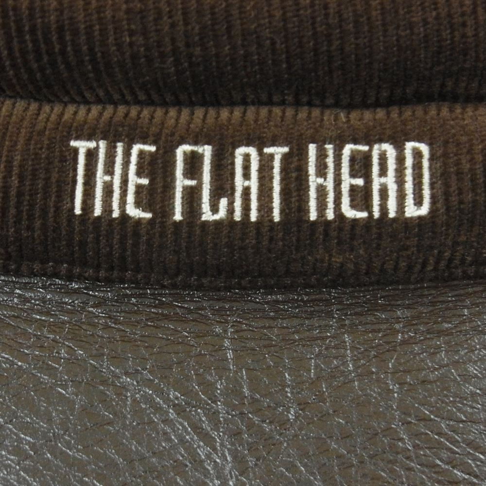 THE FLAT HEAD ザフラットヘッド コーデュロイ レザー 切替 ダウン ベスト ブラウン系 ダークブラウン系 M【中古】