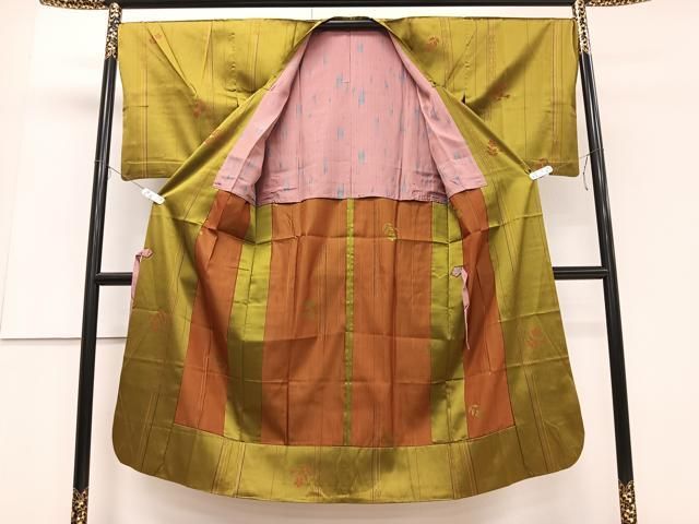 平和屋着物＃道行コート 単衣 横段文 ロング丈 正絹 逸品 未使用