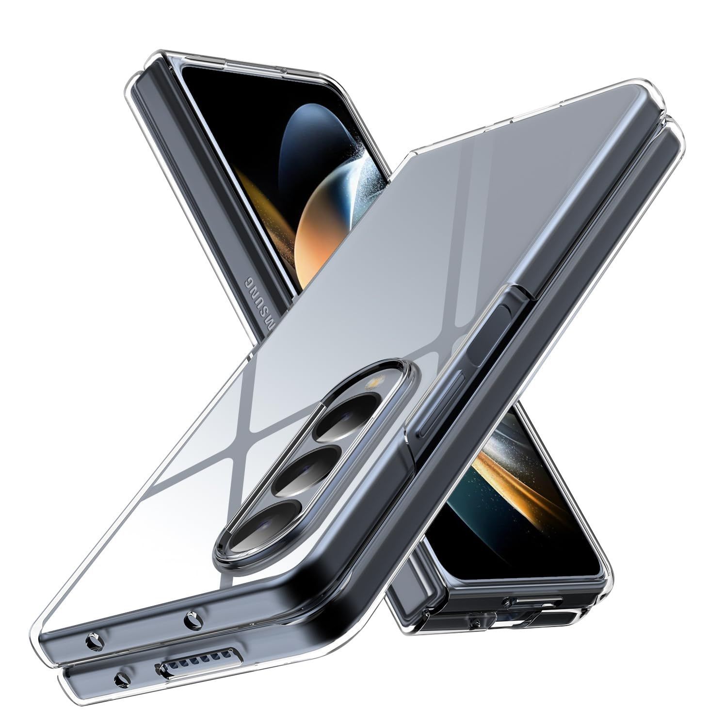 【新着商品】Fold 3 5G ケース 耐衝撃 薄型カバー 軽量 Galaxy Z Z Fold 3 5G 専用 ハードPC素材 サムスン ギャラクシー Z フリップ5 Galaxy SC-54D / SCG23 対応 携帯ケース (透明)8-Z Fold 3