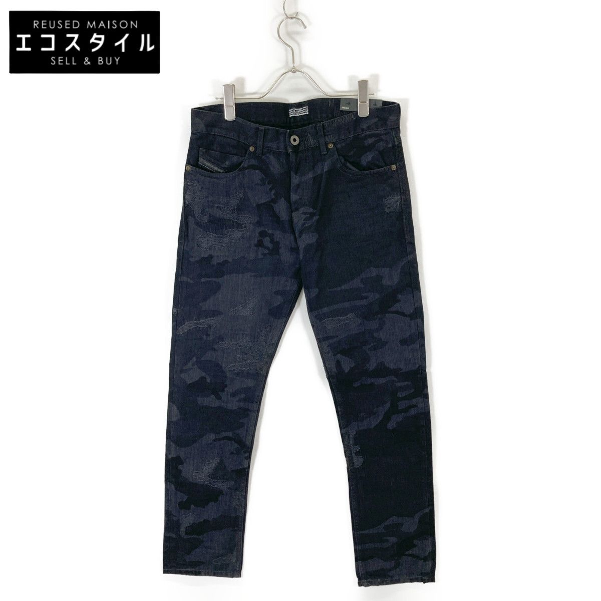 DIESEL BlackG ディーゼルブラックゴールド TYPE-2813 ｶﾓﾌﾗｰｼﾞｭﾀﾞﾒｰｼﾞ加工ﾃﾞﾆﾑﾊﾟﾝﾂ 30