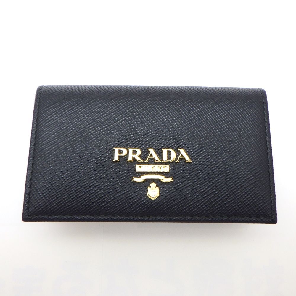 PRADA プラダ カードケース 名刺入れ 1MC122 ネロ ブラック 黒 サフィアーノ メタル 箱 ギャランティカードつき メンズ レディース A25-2148 久安店