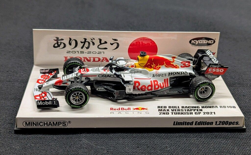 PMA 1|43 MINICHAMPS レッド ブル レーシング ホンダ RB16B マックス フェルスタッペン トルコGP 2021 2位 ありがど号