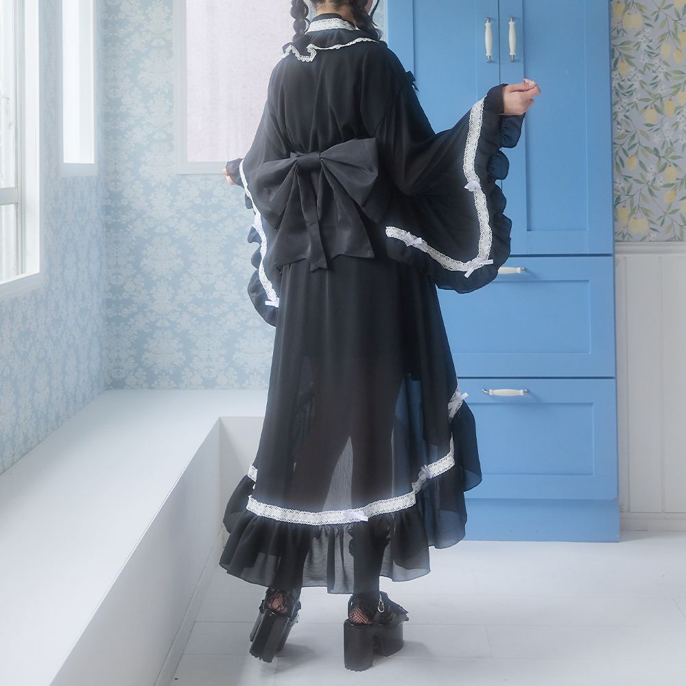 夢展望公式 [新品未使用] はしごレースフリルロリータ浴衣