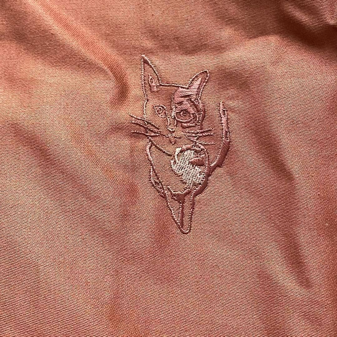 希少✨アンドエルシー 猫刺繍 ブルゾン ジャケット M オレンジ 綿100 