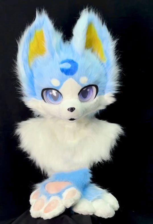 ファースーツ 着ぐるみセット NO.89 キツネ 犬 青 ケモノ ファースーツ 全頭ヘッド ぬいぐるみ コスプレ コスチューム