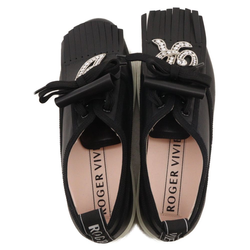 [Roger Vivier] ロゴ レザー スリッポン スニーカー Roger Vivier (ロジェヴィヴィエ) ラインストーン ロゴ レザー