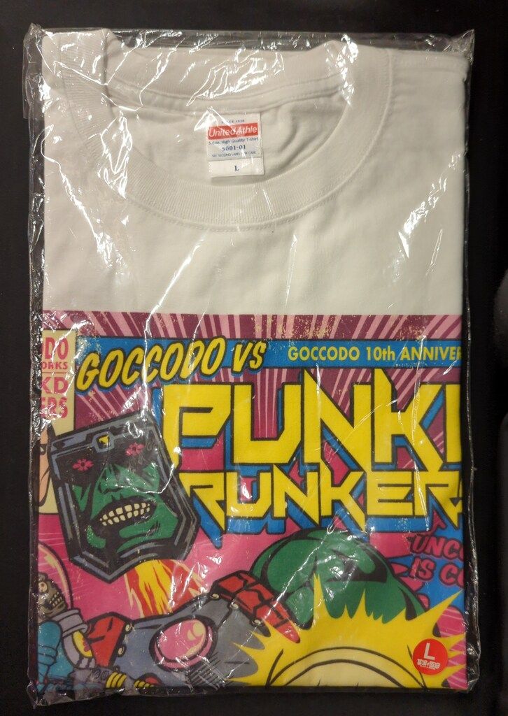 ゴッコ堂/PUNKDRUNKERS Tシャツ 白 Lサイズ