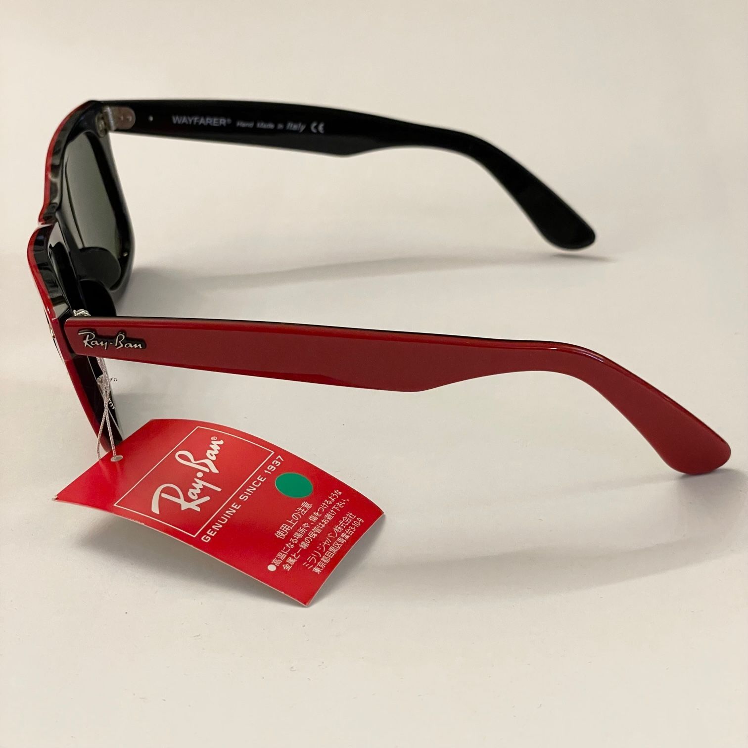 ☆タグ付き新古品☆ HAND MADE IN ITALY製 Ray-Ban WAYFARER ツートンカラーサングラス レッド×ブラック RB2140A-955  - メルカリ